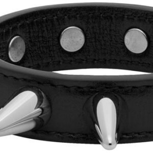 Gucci Stud Motif Leather Bracelet in Black- Spike | AlmaBagz