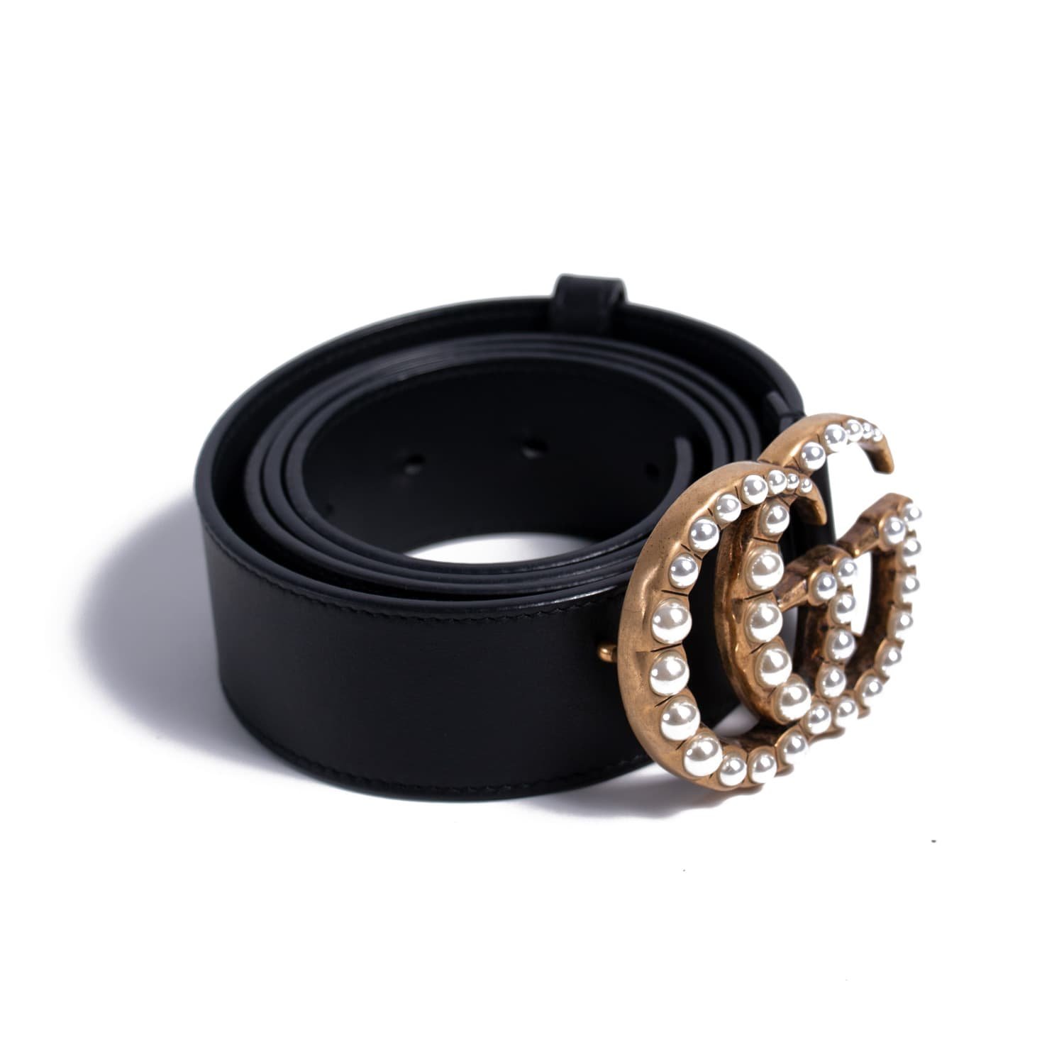 Gucci GG Marmont Pearl Leather Belt | AlmaBagz