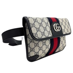 Gucci GG Supreme Monogram Web Ophidia Belt Bag – Beige | AlmaBagz