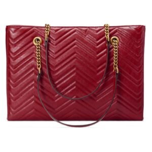 Gucci GG Marmont Matelassé Leather Shoulder Bag in Red | AlmaBagz