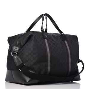 Gucci GG Web Nylon Monogram XL Duffle Bag Black 449180 | AlmaBagz