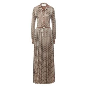 Gucci Long Square G Lamé Dress | AlmaBagz