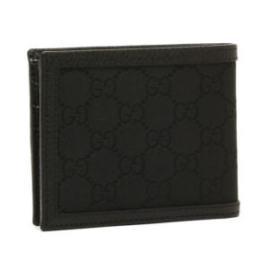 Gucci Men's GG Canvas Web Black Bifold Wallet 260987 | AlmaBagz