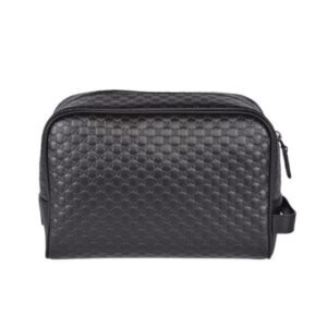 Gucci Mens Microguccissima Black Toiletry Bag 419775 | AlmaBagz