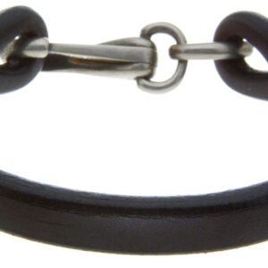 Gucci Men's Leather & Silver Bracelet | AlmaBagz