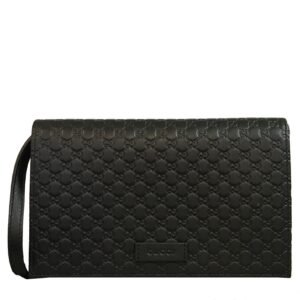 Gucci Microguccissma Black Wallet Crossbody Handbag 466507 | AlmaBagz