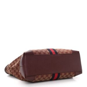 Gucci Monogram Medium Ophidia Shopping Tote Sahara Rubino Burgundy | AlmaBagz