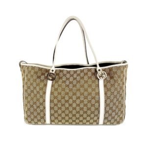 Gucci White Monogram Tote Bag | AlmaBagz