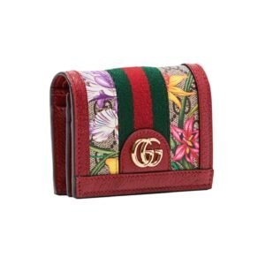 Gucci Ophidia Red Supreme Coated Canvas Gg Floral Wallet Bifold Wallet 523155 | AlmaBagz