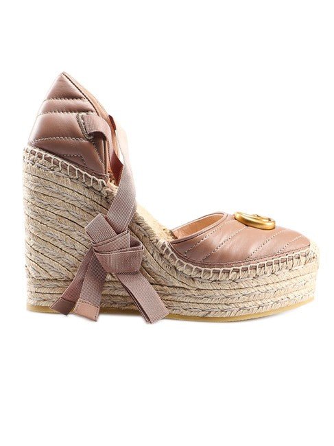 Gucci Ankle Tie Wedge Platform Espadrille Sandals | AlmaBagz - Image 3