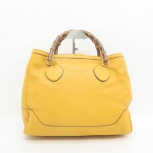 Gucci Shopper Bag Bamboo Yellow Calfskin Tote | AlmaBagz