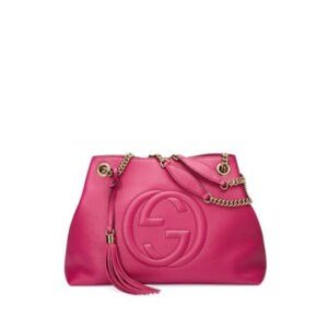 Gucci Shoulder Bag Soho Medium Bright Pink Leather Tote | AlmaBagz