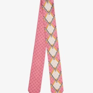 Gucci Snake and Rhombus Print Neck Bow in Pink | AlmaBagz