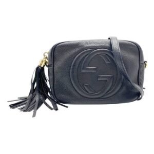 Gucci Soho Disco Tassel Black Leather Cross Body Bag | AlmaBagz