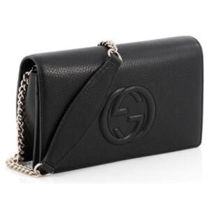 Gucci Soho Wallet on Chain Black Leather Cross Body Bag | AlmaBagz