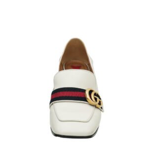Gucci Tricoloe Double G Mid Heel Loafers 36 | AlmaBagz