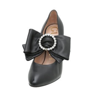 Gucci Black Elaisa Removable Bow Pumps 37.5 | AlmaBagz
