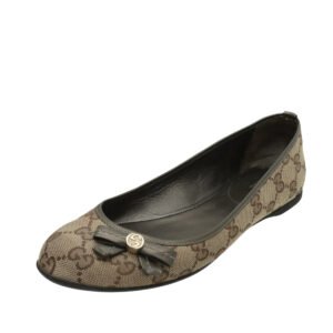 Gucci Bicolor GG Bow Flat Ballerina 35.5 | AlmaBagz