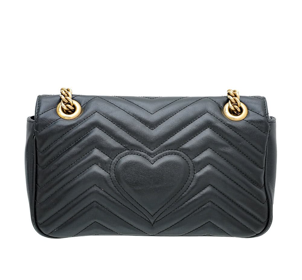 Gucci Black GG Marmont Matelasse Small Bag | AlmaBagz