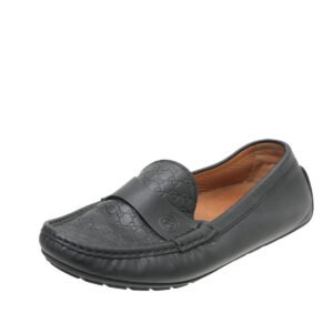Gucci Black GG Microguccissima Mens Driver Loafer 40 | AlmaBagz