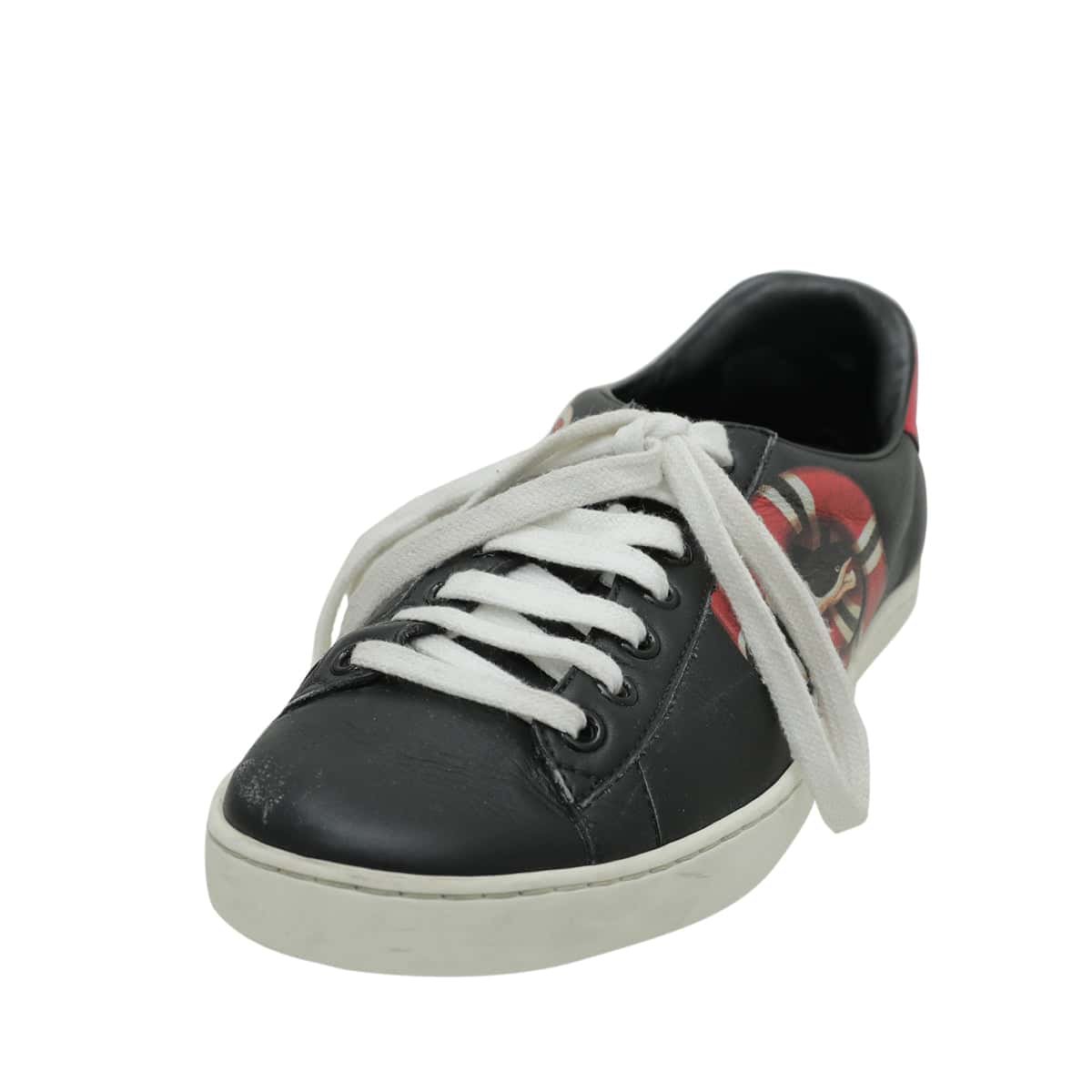 Gucci Black Multicolor Kingsnake Men's Ace Sneakers 5 | AlmaBagz