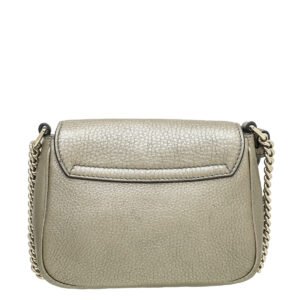 Gucci Metallic Champagne Soho Tassel Flap Chain Bag | AlmaBagz