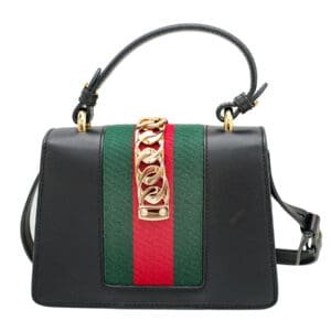 Gucci Black Sylvie Top Handle Bag | AlmaBagz