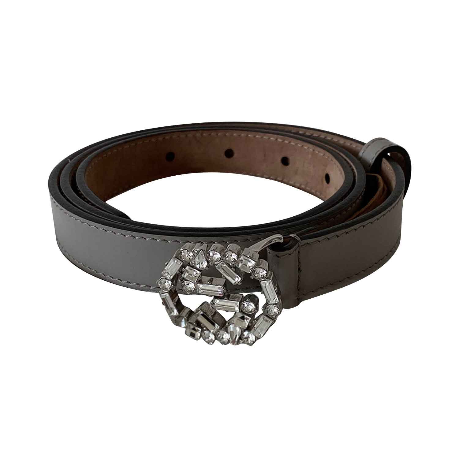 Gucci Interlocking G Logo Crystal Belt | AlmaBagz