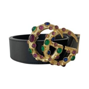 Gucci GG Marmont Embellished Leather Belt | AlmaBagz
