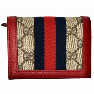 Gucci Queen Margaret GG Canvas Mini Wallet in Red | AlmaBagz