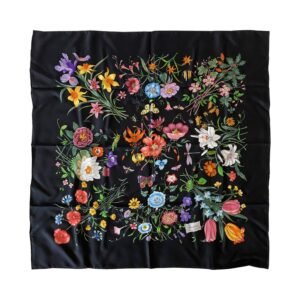 Gucci GG Printed Silk Floral Scarf | AlmaBagz