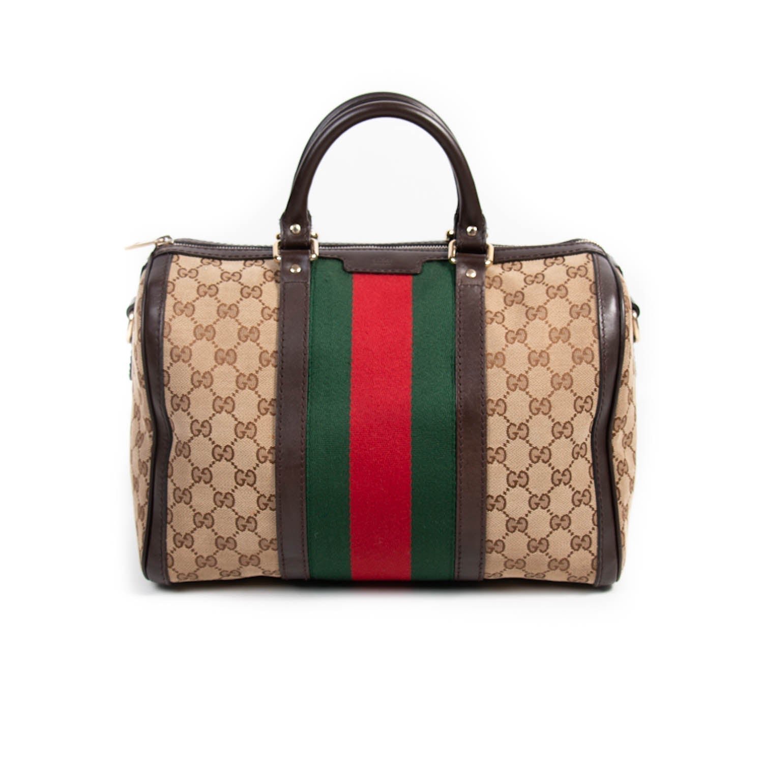 Gucci Vintage Web Boston Bag | AlmaBagz