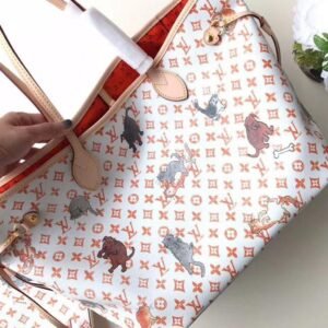 Louis Vuitton Neverfull MM Catogram White/Orange | AlmaBagz