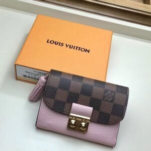 Louis Vuitton Croisette Compact Wallet Damier Ebene canvas w/ grained leather Magnolia | AlmaBagz
