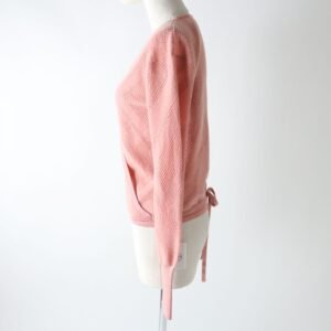 HERMES cardigan Main: 63% wool, Main: 27% nylon, Main: 10% cashmere, Part: 96% silk, Part: 3% nylon Coral pink Women 36 Used | AlmaBagz