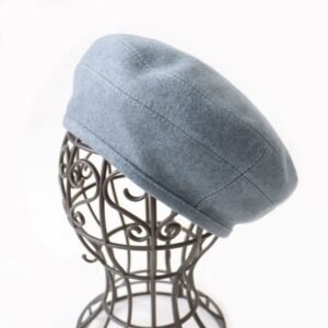 HERMES beret Outer: 100% cashmere, Lining: 65% rayon, Lining: 35% silk, Part: 100% polyester gray Women 58 Used | AlmaBagz
