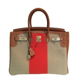 Hermes Birkin 35 Flag Bag Tan Orange Toile Limited Edition | AlmaBagz