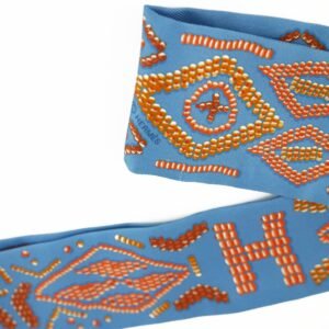 Hermes Blue "Beaded" Twilly | AlmaBagz