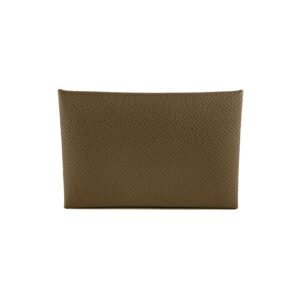Hermes Etoupe Calvi Card Holder | AlmaBagz