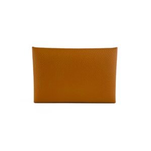 Hermes Gold Calvi Card Holder | AlmaBagz