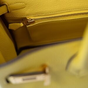 Hermes Birkin 25 Leather Gold Hardware Handbag Bag for Women (Yellow Shine) | AlmaBagz