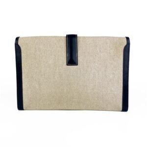 Hermes Vintage Jige White Canvas Clutch | AlmaBagz