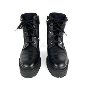 Hermes Black Lace Up Leather Boots | AlmaBagz