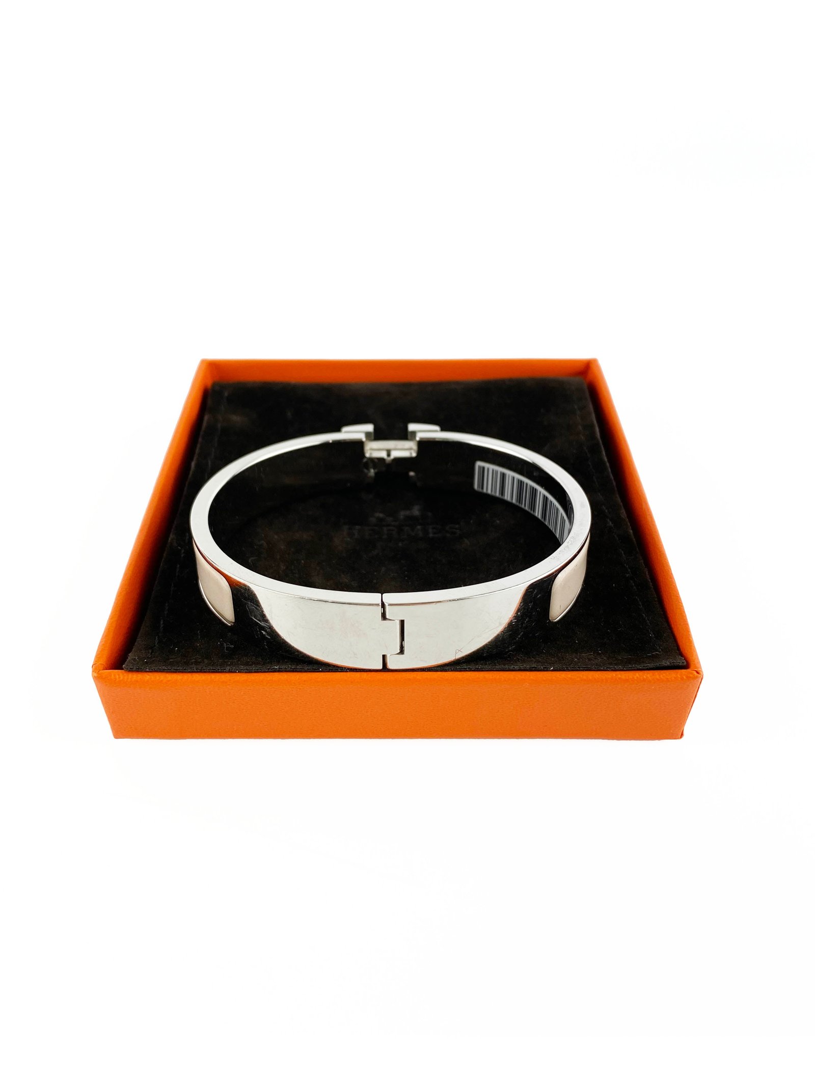 Hermes Narrow Rosey Beige Clic H Bracelet | AlmaBagz