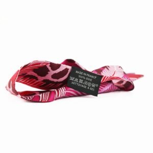Hermes Pink and White Twilly | AlmaBagz