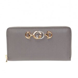 Gucci Horse Bit Zip Around Wallet in Dusty Gray | AlmaBagz