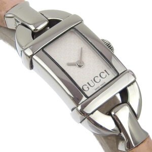 GUCCI Watches Quartz 6800L Stainless Steel, Rubber pink Bamboo White dial Women Used | AlmaBagz