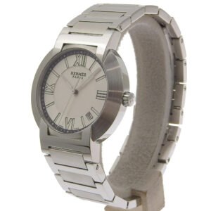 HERMES Watches Quartz NO1.710 Stainless Steel Silver Nomad White dial mens Used | AlmaBagz