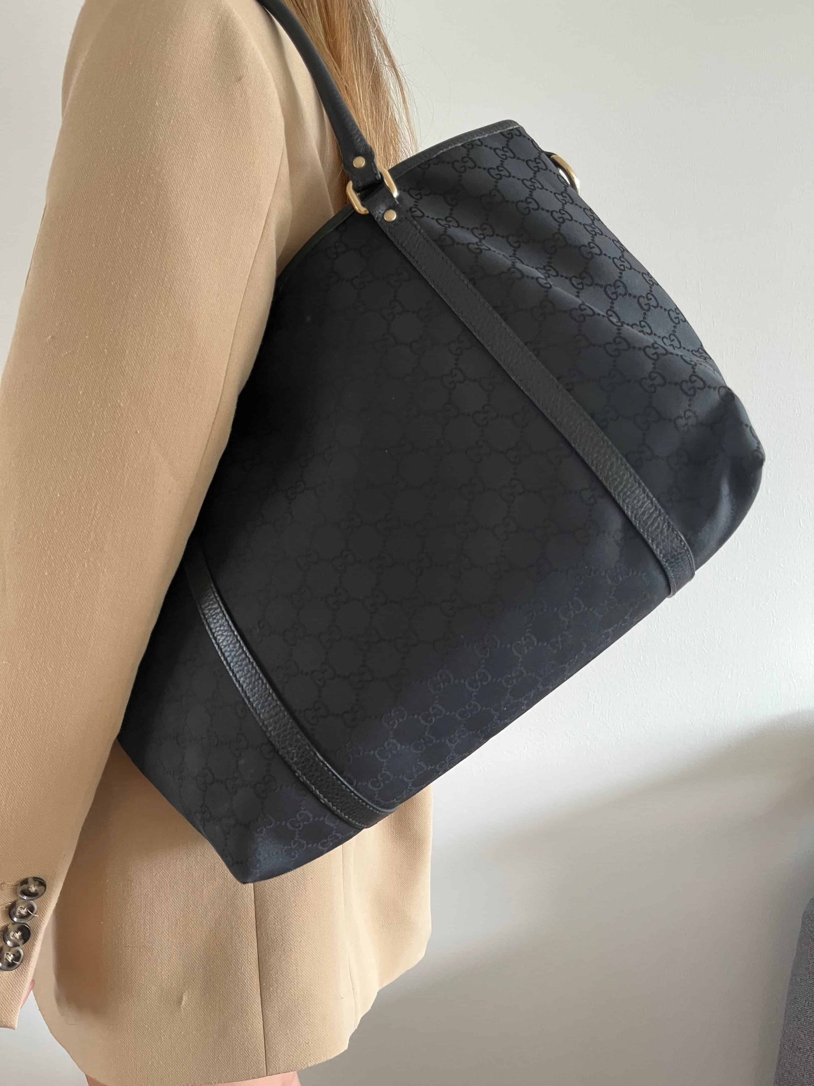 Gucci black GG nylon Jacquard | AlmaBagz