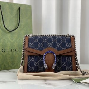 Gucci Mini Dionysus Shoulder Bag in Blue Denim | AlmaBagz